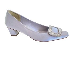 Roger Vivier Belle Vivier Pumps Women’s 9 Silver Satin